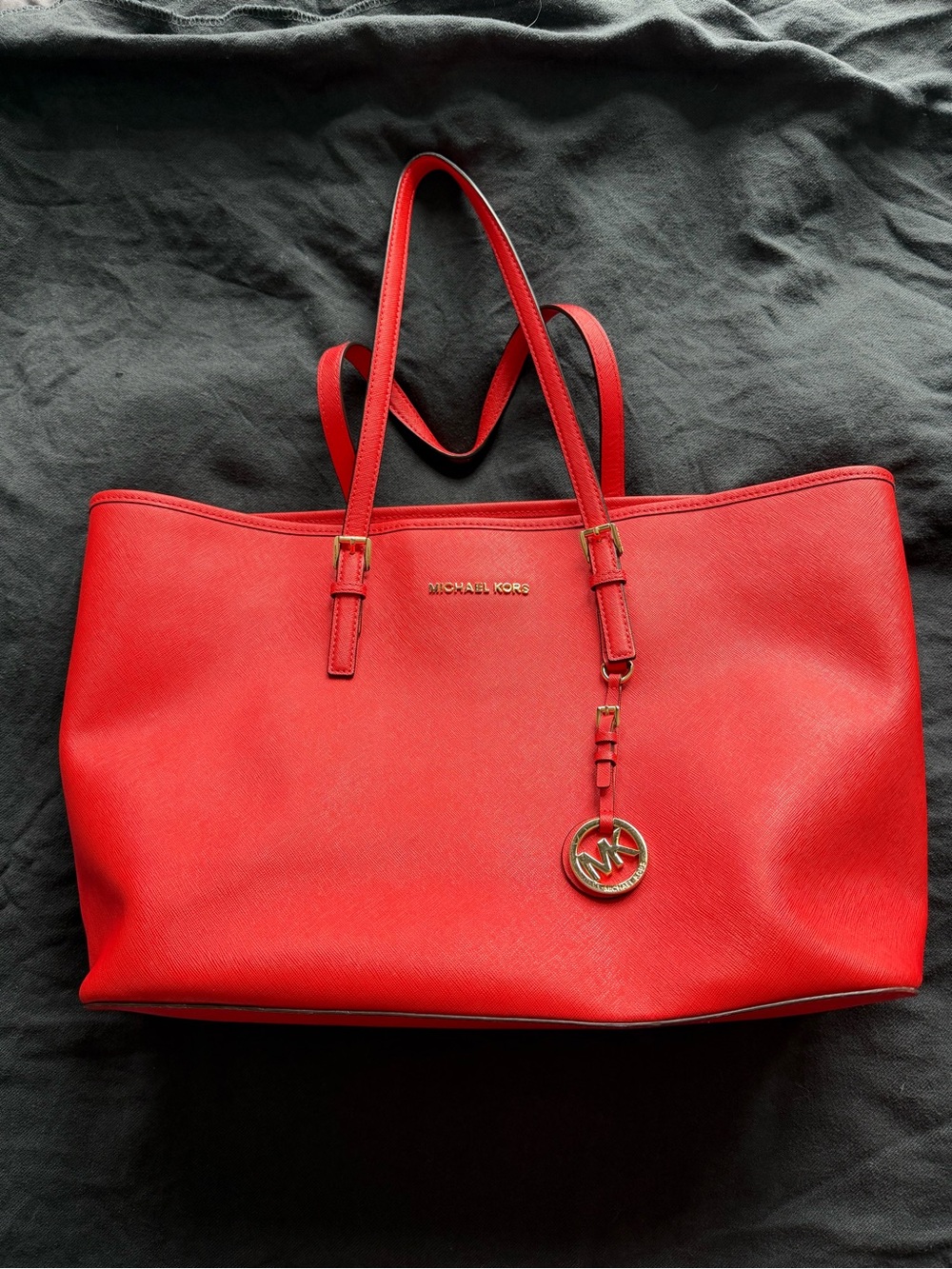Michael Kors Orange Saffiano Leather Laptop Bag